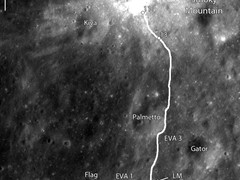North traverse (EVA 3). On LROC image