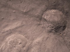 North Ray crater,  dark ray, station 11, and House Rock. Kiva on the lower left