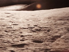 Pan to East from far out west where no astronaut has ever been (yet). See the panorama section to explore this view close up
