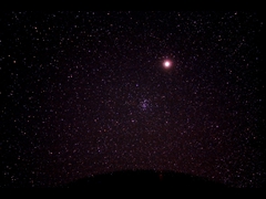 Rendezvous mellom Mars og Bikuben  M44. Foto: RS, Hågår-observatoriet